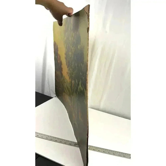 VTG Mid-Century Print Twilight Valley by Kenset 1945 Unframed 24"x28" - Picture 6 of 12